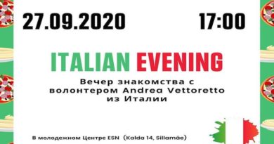 Вечер знакомства с волонтером Andrea Vettoretto из Италии в ESN Вечер знакомства с волонтером Andrea Vettoretto из Италии в ESN