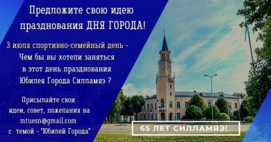Прими участие в организации праздника города Силламяэ Прими участие в организации праздника города Силламяэ