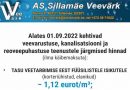 AS Sillamäe Veevärk об изменении цен на услуги