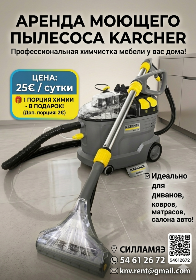 Профессиональный моющий пылесос Kärcher в аренду